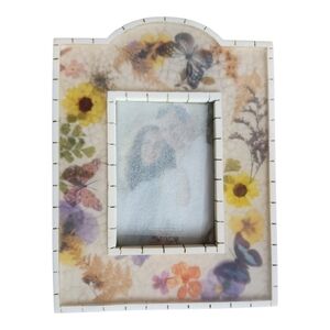 Floral Patterned Picture Frame Flowers Butterflies Heavy Acrylic Resin GANZ